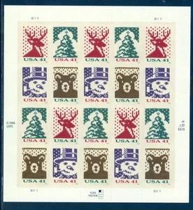 US 4207-4210 Christmas Knits, Complete Sheet/ 20, Mint NH - Picture 1 of 1