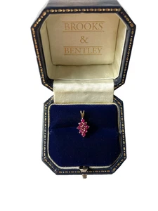 Colgante Rubí Oro Amarillo 9ct Colgante Rubí Vintage - Imagen 1 de 13