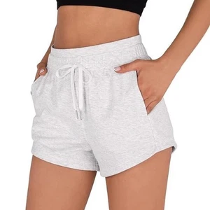 FOSVBEY Women's Summer Sweat Shorts with Pockets Terry Drawstring - Picture 1 of 20