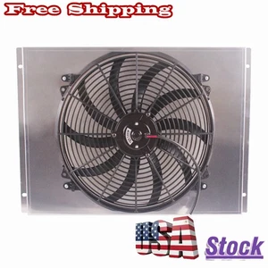 Aluminum Shroud+16" Fan For Radiator 63-66 Chevrolet C/K 10 20 30 Pickup Trucks - Picture 1 of 6