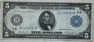 1914 $5 Federal Reserve Note Fr. 850 New York Very Fine+ - Picture 1 of 2