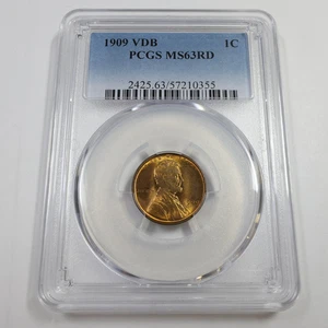 1909 P VDB PCGS MS63 RD RED - Lincoln Wheat Penny Cent 1c US Coin #56785A - Picture 1 of 3