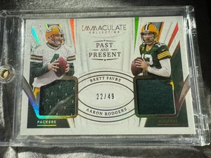 2021 Immaculate Brett Favre Aaron Rodgers 22/49 Patch Past And Present Jersey - Bild 1 von 4