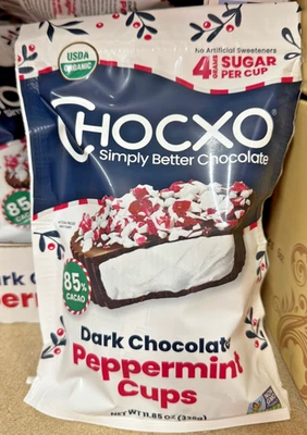 Chocxo Chocolate Oscuro Pimienta Tazas 11.85 Onzas 24 Tazas Envueltas Individuales NUEVO Foto 1 de 3