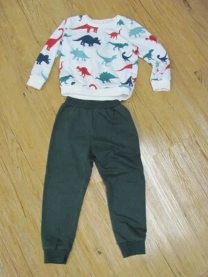 Traje de invierno Shein para niños con estampado de dinosaurio verde y blanco talla 4Y      Foto 1 de 4