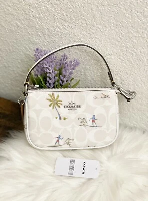 COACH CK385 HULA PRINT NOLITA 15 BAG in SILVER/GLACIER  NWT - Image 1 of 4