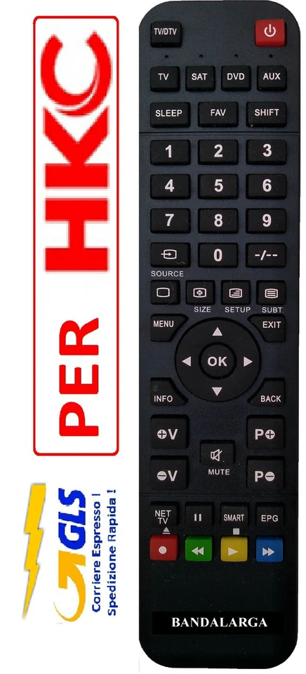 Telecomando di ricambio per TV HKC selezionare il modello arriva già pronto - Immagine 1 di 1