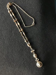 Vintage Necklace Black Gray Brown Stones 17" Chain Women Fashion Retro - Picture 1 of 7