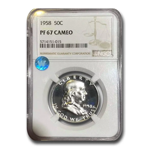 1958 Franklin Half Dollar PF-67 Cameo NGC - SKU#177566 Cover