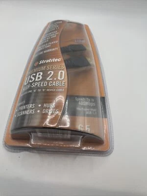 NEW Stratitec Premium Gold Plated USB 2.0 High Speed 6.5ft Cable A to B BBI - Image 1 of 4