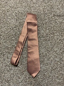 Bugatchi Men’s Dress Tie NEW Made In Italy Silver/Orange - Picture 1 of 2