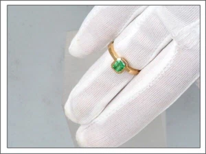 Magnificent luminous emerald ring yellow gold joyful by Greenfire - Picture 1 of 9