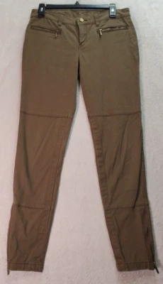 Michael Kors Ankle Pants Womens Size 4 Brown Cotton Zipper Pockets Straight Leg - Image 1 of 4