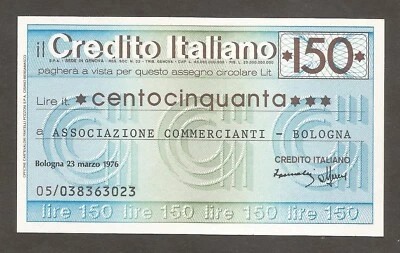 Italy - Credito Italiano 150 Lire 23.3.1976; UNC; CRIT.058; "Miniassegni" - Image 1 of 2