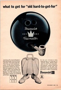 Anuncio impreso bola de boliche Brunswick Trac-master 1965 de colección - Imagen 1 de 1