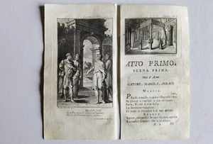 1781 - 2 INCISIONI TRATTE DA OPERE DI PIETRO METASTASIO - CATONE IN UTICA - Imagen 1 de 1