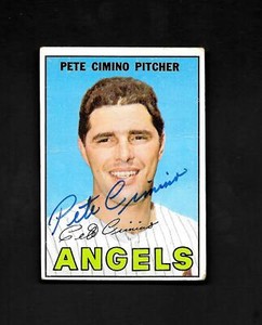 1967 TOPPS #34 PETE CIMINO - SIGNED - AUTO - AUTOGRAPHED - ANGELS - VG/EX