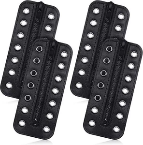 2 Pairs No Tie PU Leather Boot Zipper Inserts Tieless Laces 7...  - Picture 1 of 7