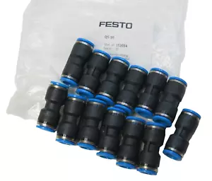 (NEW - Lot of 13) FESTO QS-10 , 153034 Push-In Straight Connector - Picture 1 of 4