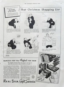 1937 Real Silk Gift Service Vintage Ad That christmas Shopping list - Picture 1 of 1