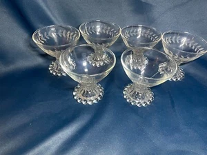 Anchor Hocking Sherbet Sorbet BOOPIE Berwick Clear Pedestal 3.5” Glass Set of 6 - Picture 1 of 4