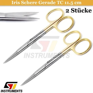 2x IRISSCHERE 11,5 cm Gerade HARTMETALL TC Schere IRIS Fadenschere - Bild 1 von 4
