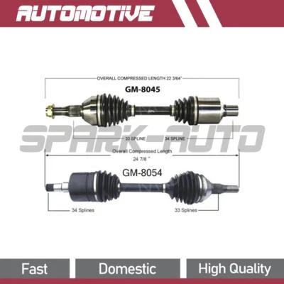 TrakMotive 前 CV 轴接头轴 2X 适用于别克 Regal 2004 2003 2002 2001 2000 — 第 1/3 张图片