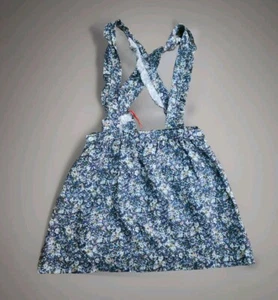 LA Coqueta girls pinafore floral skirt blue 8y - Picture 1 of 6