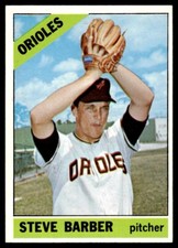 1966 Topps Steve Barber Set Break Baltimore Orioles #477