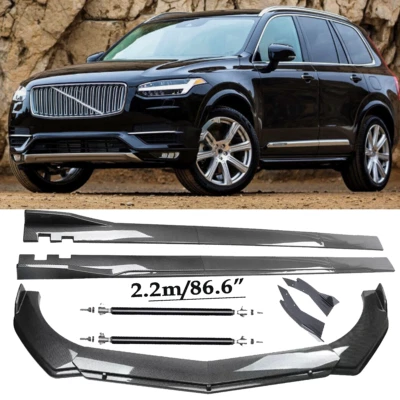 Carbon Fiber Front Bumper Lip Spoiler & Side Skirt For Volvo XC60 XC40 XC90 Foto 1 de 4