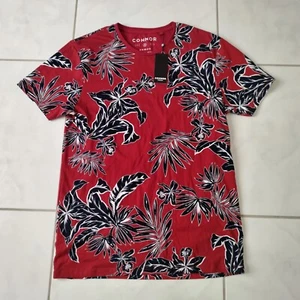 Connor Women Blouse Short Sleeve Cotton Size L Red Floral - Bild 1 von 10