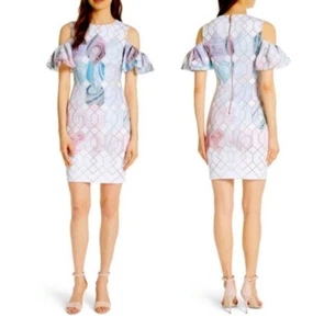 Neu ohne Etikett Ted Baker Krimba Sea of Clouds Kleid TB Größe 2/US-Größe 6 - Bild 1 von 8