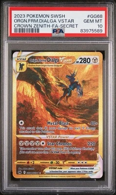 2023 ORIGIN FORME DIALGA VSTAR PSA 10 GG68/GG70 Crown Zenith Pokemon Card - Image 1 of 2