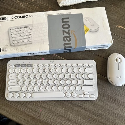 Logitech Pebble 2 Combo for Mac, Wireless Keyboard and Mouse Tonal White - Image 1 of 4