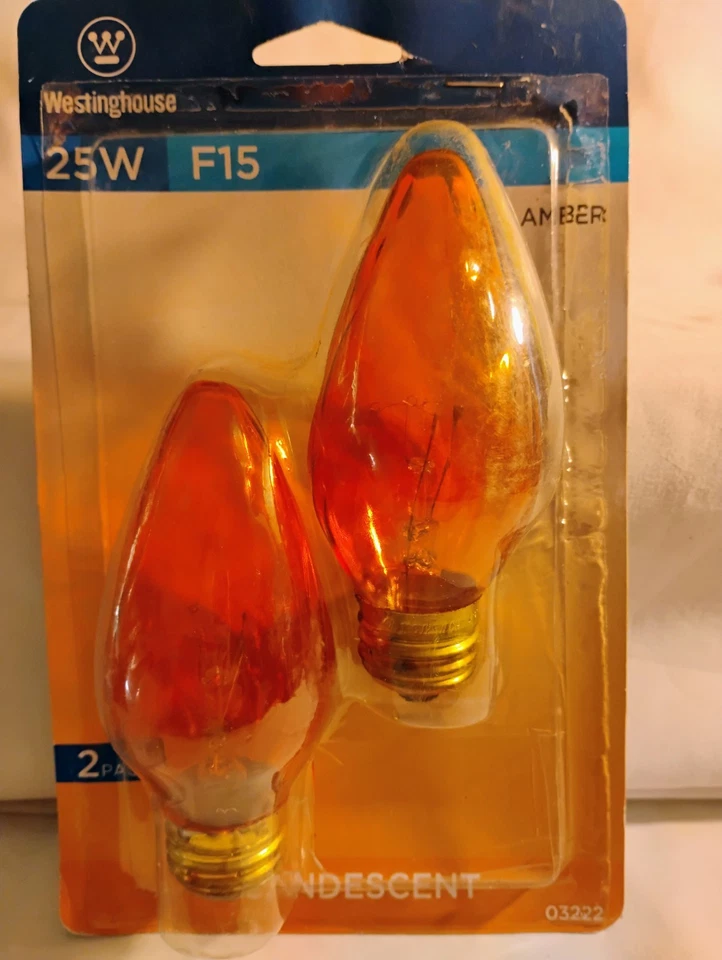 Westinghouse 2 pk. 25W F15 bulbs, new in package - Image 1 of 4
