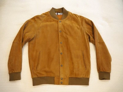 £320 NEW LEVI'S SUEDE VARSITY BOMBER JACKET HARVEST GOLD 696460000 LARGE TAN - Image 1 of 4