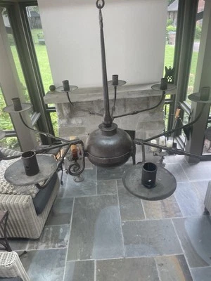 American Wrought-IronNine-Arm CandleChandelier - Image 1 of 4