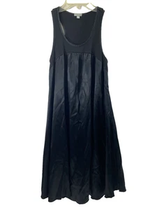 Camicia da notte PJ Harlow Lindsay nera in raso e costine donna XS abito lounge stravagante - Foto 1 di 8