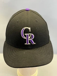 Colorado Rockies New Era MLB Black Baseball Cap Hat Size M/L CR Logo - Picture 1 of 7