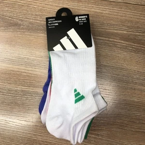 Adidas Womens No Show Socks 6 Pairs Superlite Climacool White/Colorful 5-10 - Picture 1 of 4