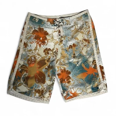 Vintage Y2K Oakley All Over Print Floral Board Shorts Trunks Beach Sz 34 - Image 1 of 4