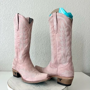 Lane LEXINGTON Womens Cowboy Boots 7.5 Blush Pink Western Cowgirl Mid Calf Tall - Picture 1 of 11