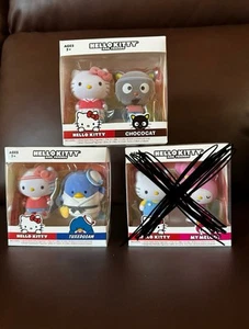 NEW Hello Kitty & Friends Flocked Mini Figures Lot of 4 Figurines sets of 2 - Picture 1 of 4