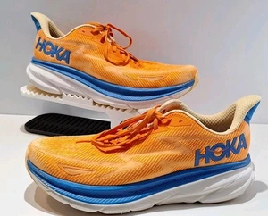 Hoka One One Atlético Correr Clifton 9 Naranja Vibrante Impala Para Hombre Talla 13D BUENO - Imagen 1 de 13