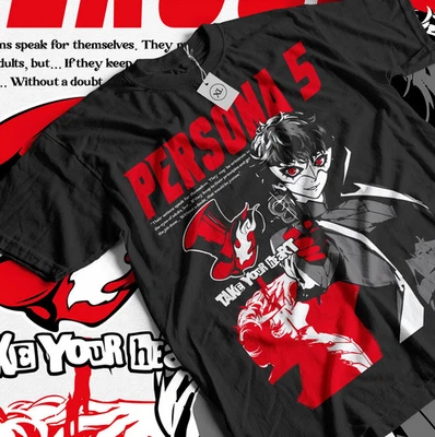 Persona 5 T-shirt Goro Akechi Shin Megami Tensei Anime Manga T-shirt - Black - Image 1 of 4