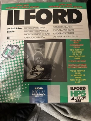 Papel fotográfico Ilford 8x10 25 hojas tabla de desarrollo de perlas sin película Foto 1 de 4