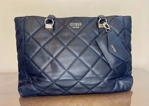 GUESS Fantine Quilted Tote Bag Black & Gold Handtasche Kunstleder groß - Bild 1 von 24