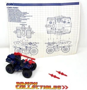 MINT 1985 GI Joe ARAH Cobra FERRET ATV Vehicle w/ Blueprints Hasbro Vintage - Picture 1 of 11