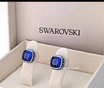 Aretes de piedra de nacimiento con cristales azules rodio SWAROVSKI 5660803 Foto 1 de 3