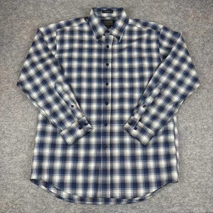 Pendleton Sir Pendleton Button Down Shirt Long Sleeve Plaid Wool Mens Medium M - Picture 1 of 13